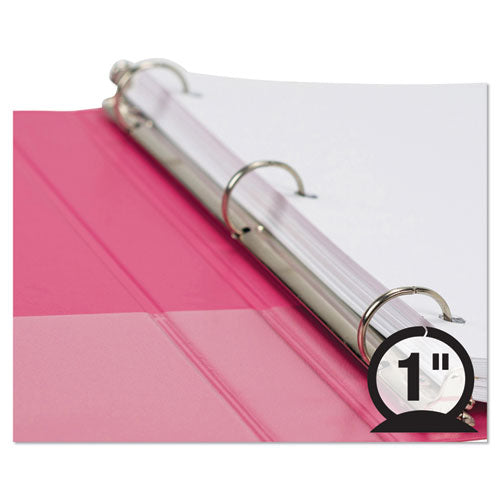 Image of Samsill® Earth's Choice Plant-Based Durable Fashion View Binder, 3 Rings, 1" Capacity, 11 x 8.5, Berry, 2/Pack