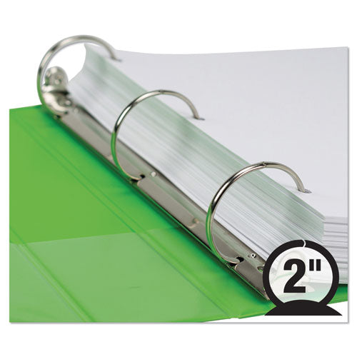 Image of Samsill® Earth's Choice Plant-Based Durable Fashion View Binder, 3 Rings, 2" Capacity, 11 x 8.5, Lime, 2/Pack