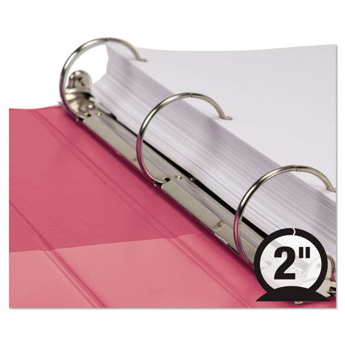 Image of Samsill® Earth's Choice Plant-Based Durable Fashion View Binder, 3 Rings, 2" Capacity, 11 x 8.5, Berry, 2/Pack