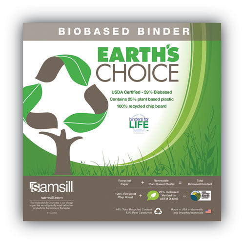 Image of Samsill® Earth's Choice Plant Based BOHO D-Ring View Binders, 1.5" Capacity, 11 x 8.5, Sage, 2/Pack