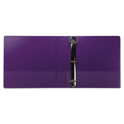 Image of Samsill® Earth's Choice Plant-Based Economy Round Ring View Binders, 3 Rings, 1.5" Capacity, 11 x 8.5, Purple, 2/Pack
