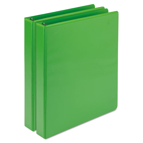 Image of Samsill® Earth's Choice Plant-Based Durable Fashion View Binder, 3 Rings, 1" Capacity, 11 x 8.5, Lime, 2/Pack