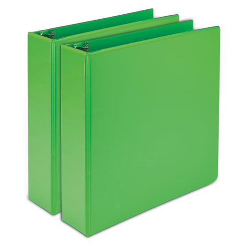Image of Samsill® Earth's Choice Plant-Based Durable Fashion View Binder, 3 Rings, 2" Capacity, 11 x 8.5, Lime, 2/Pack