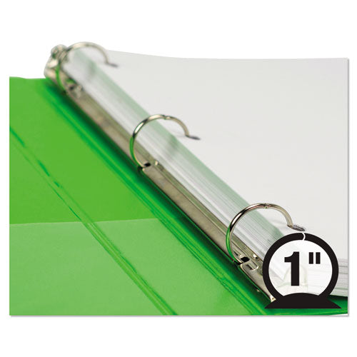 Image of Samsill® Earth's Choice Plant-Based Durable Fashion View Binder, 3 Rings, 1" Capacity, 11 x 8.5, Lime, 2/Pack