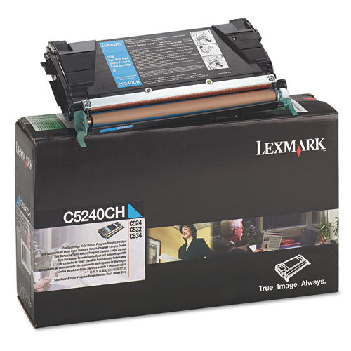 Image of Lexmark C5240ch Return Program High-Yield Toner, 5,000 Page-Yield, Cyan