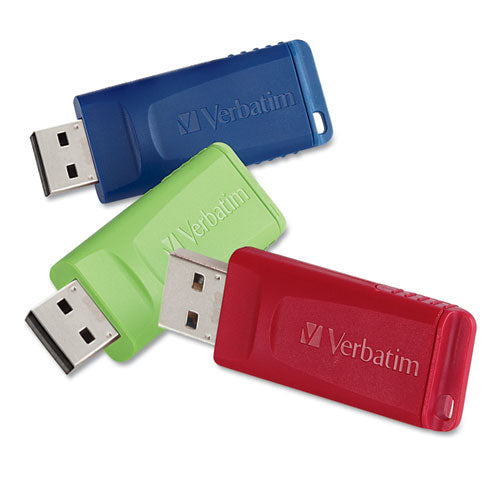Image of Verbatim® Store 'n' Go Usb Flash Drive, 8 Gb, Assorted Colors, 3/pack
