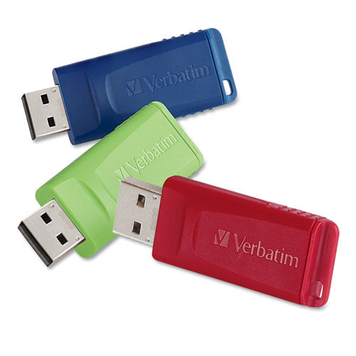 Image of Verbatim® Store 'n' Go Usb Flash Drive, 16 Gb, Assorted Colors, 3/pack