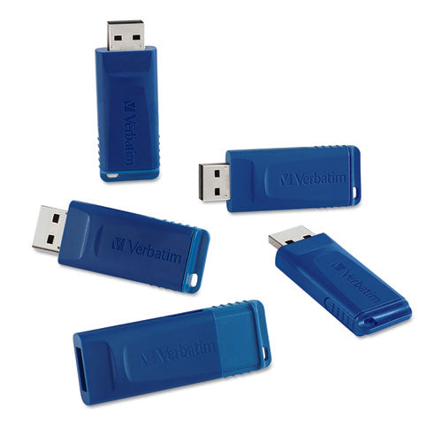 Image of Verbatim® Classic Usb 2.0 Flash Drive, 8 Gb, Blue, 5/pack