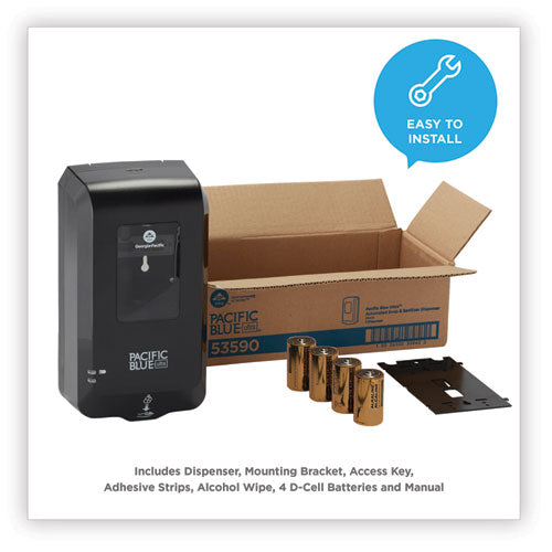 Image of Georgia Pacific® Professional Pacific Blue Ultra Automated Touchless Soap/sanitizer Dispenser, 1,000 Ml, 6.54 X 11.72 X 4, Black