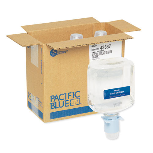 Image of Georgia Pacific® Professional Pacific Blue Ultra Automated Sanitizer Dispenser Refill Foam Hand Sanitizer, 1,000 Ml Bottle, Fragrance-Free, 3/carton