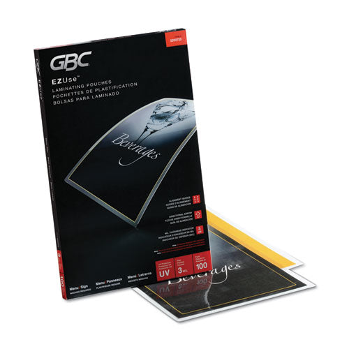 Image of GBC® Ezuse Thermal Laminating Pouches, 3 Mil, 11.5" X 17.5", Gloss Clear, 100/box