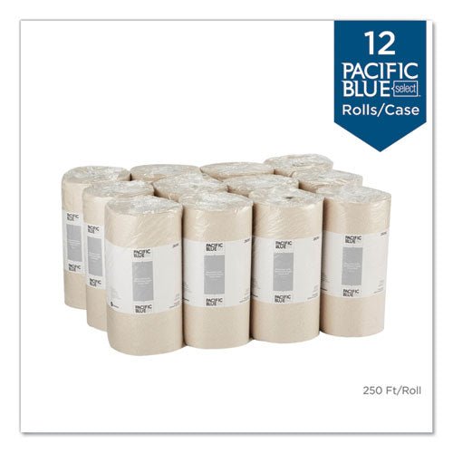 Image of Georgia Pacific® Professional Pacific Blue Basic Jumbo Perforated Kitchen Roll Paper Towels, 2-Ply, 11 x 8.8, Brown, 250/Roll, 12 Rolls/Carton