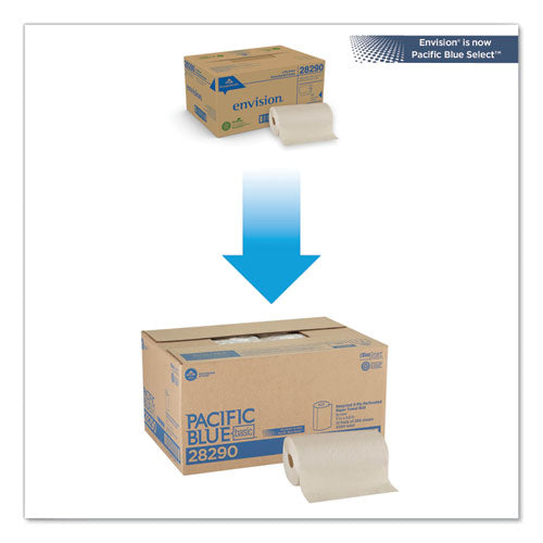 Image of Georgia Pacific® Professional Pacific Blue Basic Jumbo Perforated Kitchen Roll Paper Towels, 2-Ply, 11 x 8.8, Brown, 250/Roll, 12 Rolls/Carton
