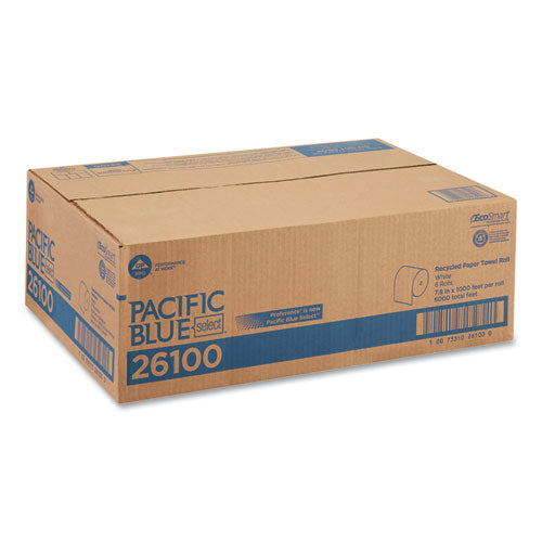 Image of Georgia Pacific® Professional Pacific Blue Basic Nonperf Paper Towels, 1-Ply, 7.78 x 1,000 ft, White, 6 Rolls/Carton