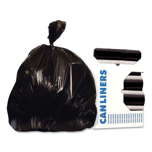 Image of Heritage Reprocessed Resin Can Liners, 45 gal, 1.2 mil, 40" x 46", Black, 100/Carton