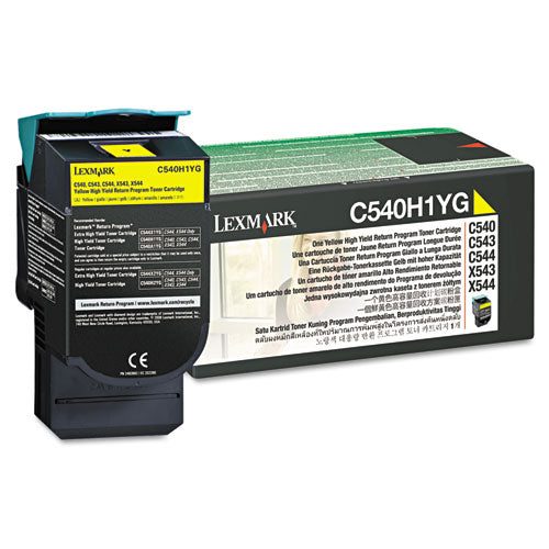 Image of Lexmark C540h1yg Return Program High-Yield Toner, 2,000 Page-Yield, Yellow