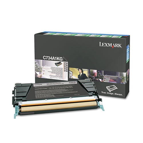 Image of Lexmark C734a1kg Return Program Toner, 8,000 Page-Yield, Black