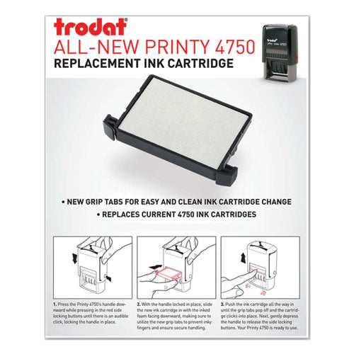 Image of Trodat® E4750 Printy Replacement Pad for Trodat Self-Inking Stamps, 1" x 1.63", Blue/Red