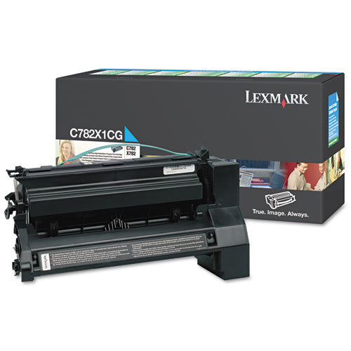 Image of Lexmark C782x1cg Extra High-Yield Toner, 15,000 Page-Yield, Cyan