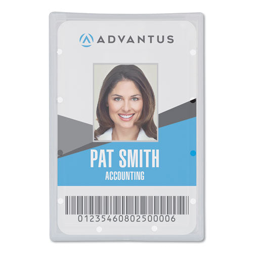 Image of Advantus Clear ID Card Holder, Horizontal, Clear 2.31" x 3.69" Holder, 2.13" x 3.38" Insert, 25/Pack