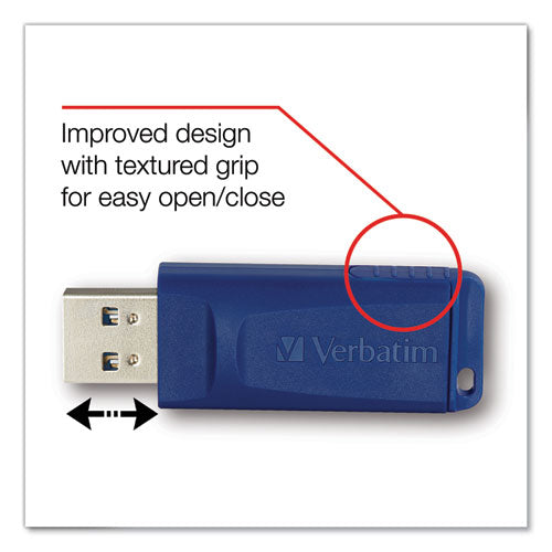 Image of Verbatim® Classic Usb 2.0 Flash Drive, 16 Gb, Blue, 5/pack