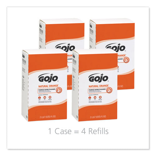 Image of GOJO® NATURAL ORANGE Pumice Hand Cleaner Refill, Citrus Scent, 2,000 mL, 4/Carton