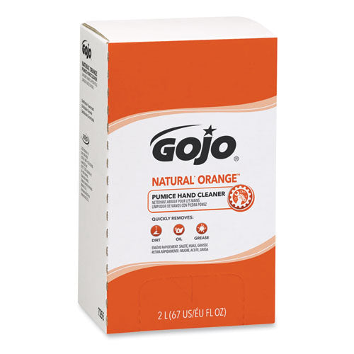 Image of GOJO® NATURAL ORANGE Pumice Hand Cleaner Refill, Citrus Scent, 2,000 mL, 4/Carton
