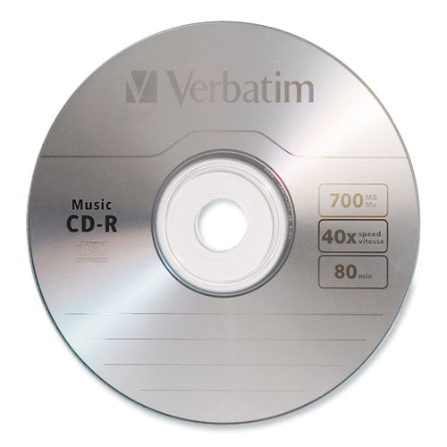 Image of Verbatim® Cd-R Music Recordable Disc, 700 Mb/80 Min, 40x, Spindle, Silver, 25/pack
