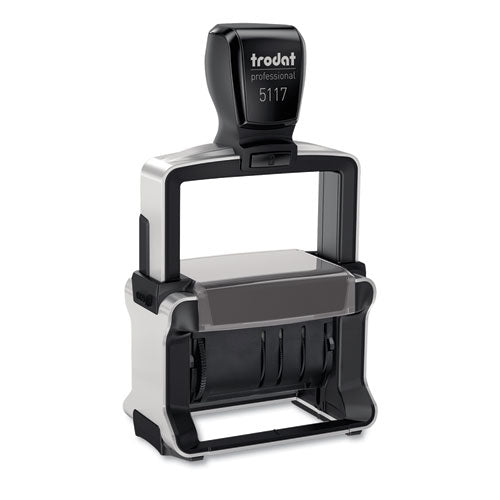 Image of Trodat® Professional 12-Message Date Stamp, Self-Inking, 2.25 X 0.38, Black