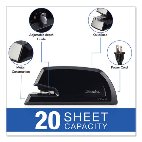 Image of Swingline® Commercial Electric Stapler, 20-Sheet Capacity, Black