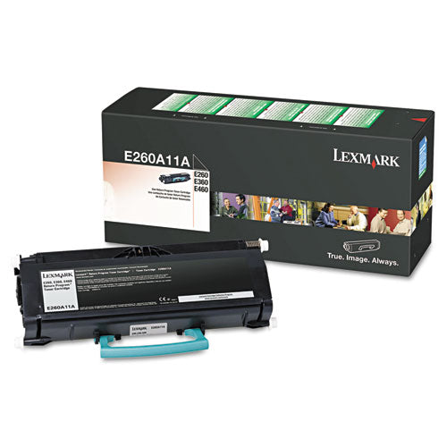 Image of Lexmark E260a11a Return Program Toner, 3,500 Page-Yield, Black