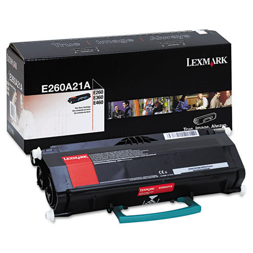 Image of Lexmark E260a21a Toner, 3,500 Page-Yield, Black