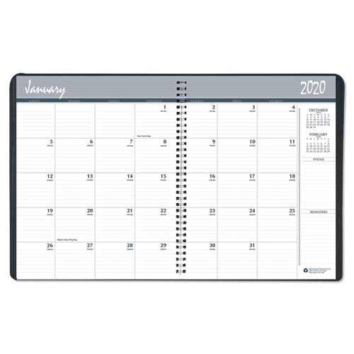 Image of House of Doolittle Recycled Two Year Monthly Planner with Expense Logs, 8.75 x 6.88, Black Cover, 24-Month: Jan 2025 to Dec 2026