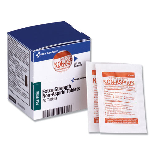 Image of First Aid Only Refill For Smartcompliance General Cabinet, Non-Aspirin Tablets, 20 Tablets