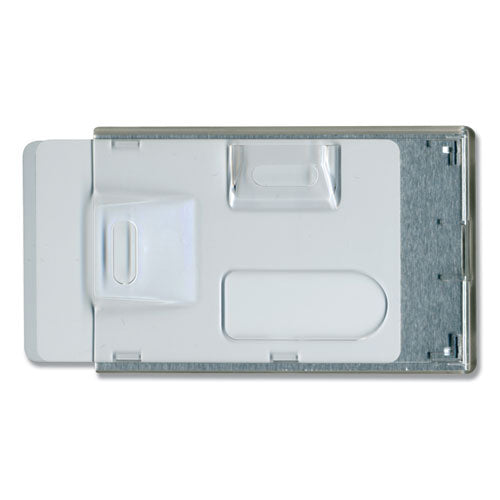 Image of Advantus Rigid Two-Badge RFID Blocking Smart Card Holder, Horizontal/Vertical, Clear 3.68" x 2.38" Holder, 3.38" x 2.13" Insert, 20/PK