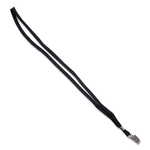 Image of Advantus Deluxe Lanyards, Metal Clip Fastener, 36" Long, Black, 24/Box