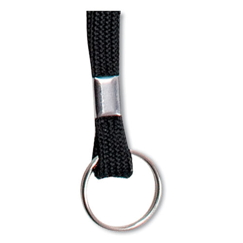 Image of Advantus Deluxe Lanyards, Metal Clip Fastener, 36" Long, Black, 24/Box