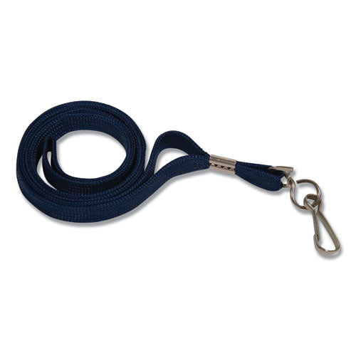 Image of Advantus Deluxe Lanyards, Metal J-Hook Fastener, 36" Long, Blue, 24/Box