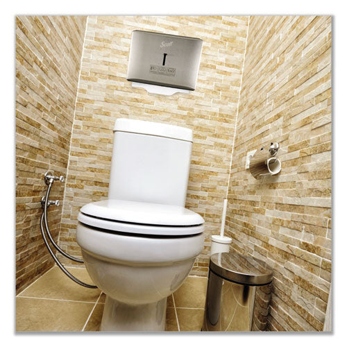 Image of Scott® Personal Seat Cover Dispenser, 16.6 X 2.5 X 12.3, Stainless Steel