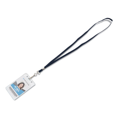 Image of Advantus Deluxe Lanyards, Metal J-Hook Fastener, 36" Long, Blue, 24/Box