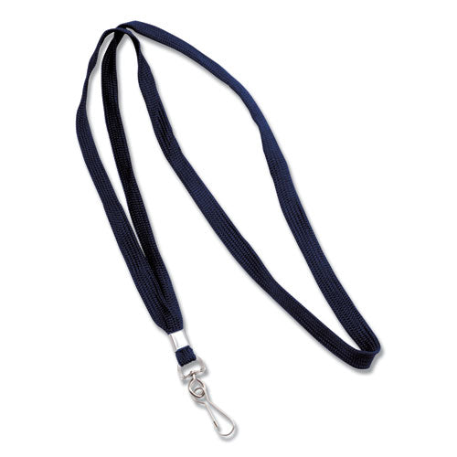 Image of Advantus Deluxe Lanyards, Metal J-Hook Fastener, 36" Long, Blue, 24/Box
