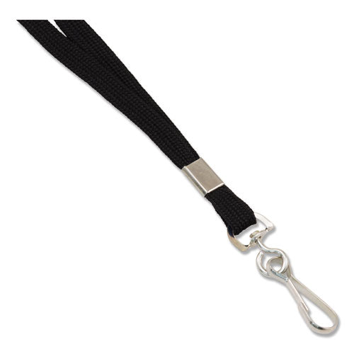 Image of Advantus Deluxe Lanyard, Metal J-Hook Fastener, 36" Long, Black