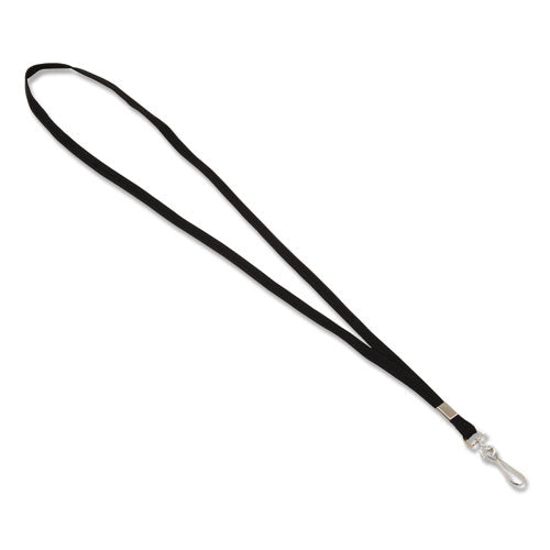 Image of Advantus Deluxe Lanyard, Metal J-Hook Fastener, 36" Long, Black