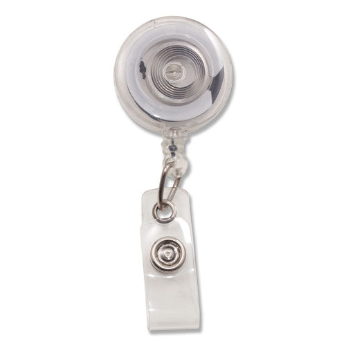 Image of Advantus Translucent Retractable ID Card Reel, 30" Extension, Clear, 12/Pack