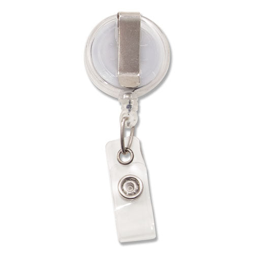 Image of Advantus Translucent Retractable ID Card Reel, 30" Extension, Clear, 12/Pack