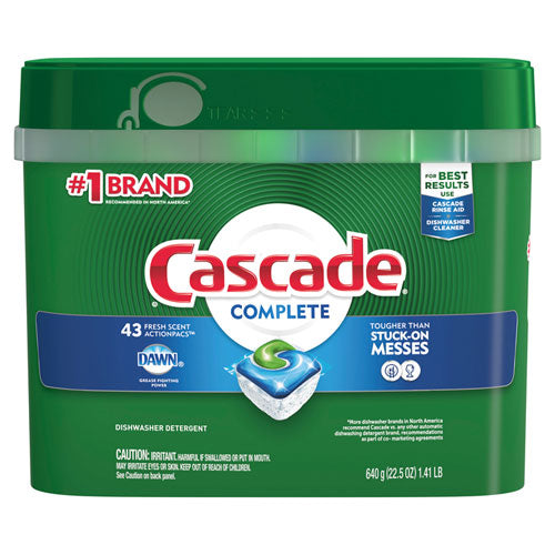 Image of Cascade® Actionpacs, Fresh Scent, 22.5 Oz Tub, 43/tub, 6 Tubs/carton