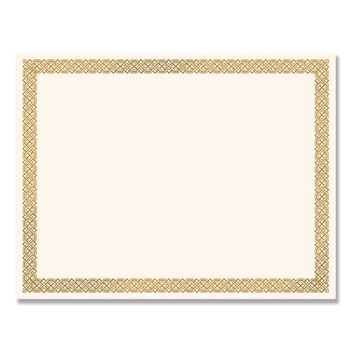 Image of Great Papers!® Foil Border Certificates, 8.5 X 11, Ivory/gold With Braided Gold Border, 12/pack