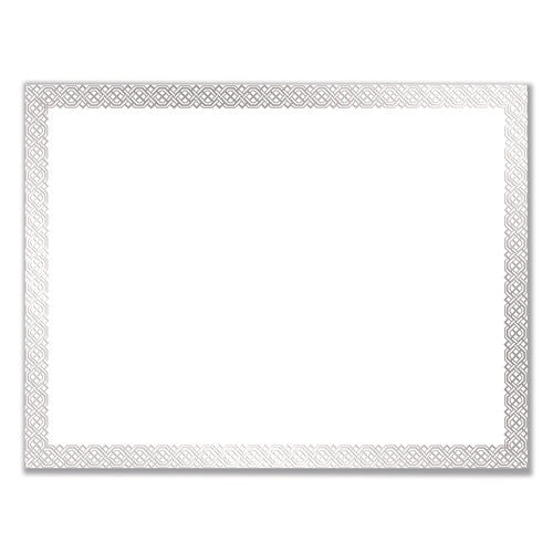 Image of Great Papers!® Foil Border Certificates, 8.5 X 11, White/silver With Braided Silver Border,15/pack