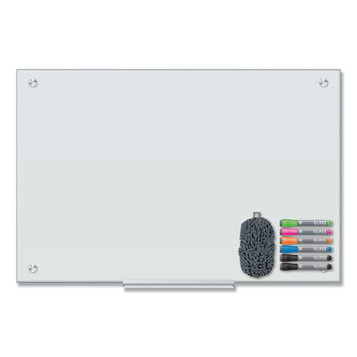 Image of U Brands Magnetic Glass Dry Erase Board Value Pack, 36" x 24" (Actual Size: 35" x 23"), Frosted White Surface