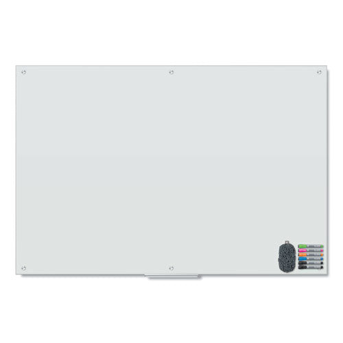 Image of U Brands Magnetic Glass Dry Erase Board Value Pack, 72" x 48" (Actual Size: 70" x 47"), Frosted White Surface